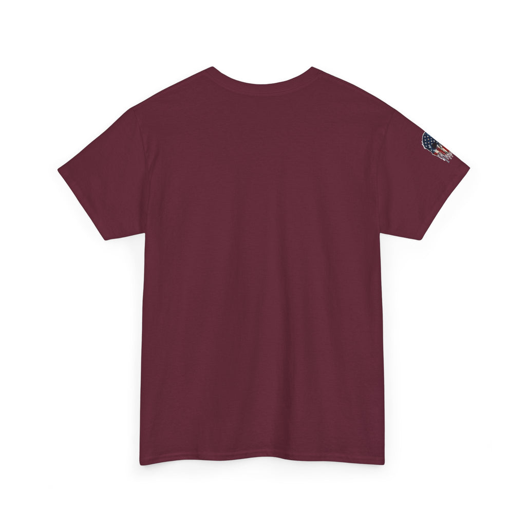 Patriotic Cowboy Skull T-Shirt — "Warrior Coffee" Graphic Tee