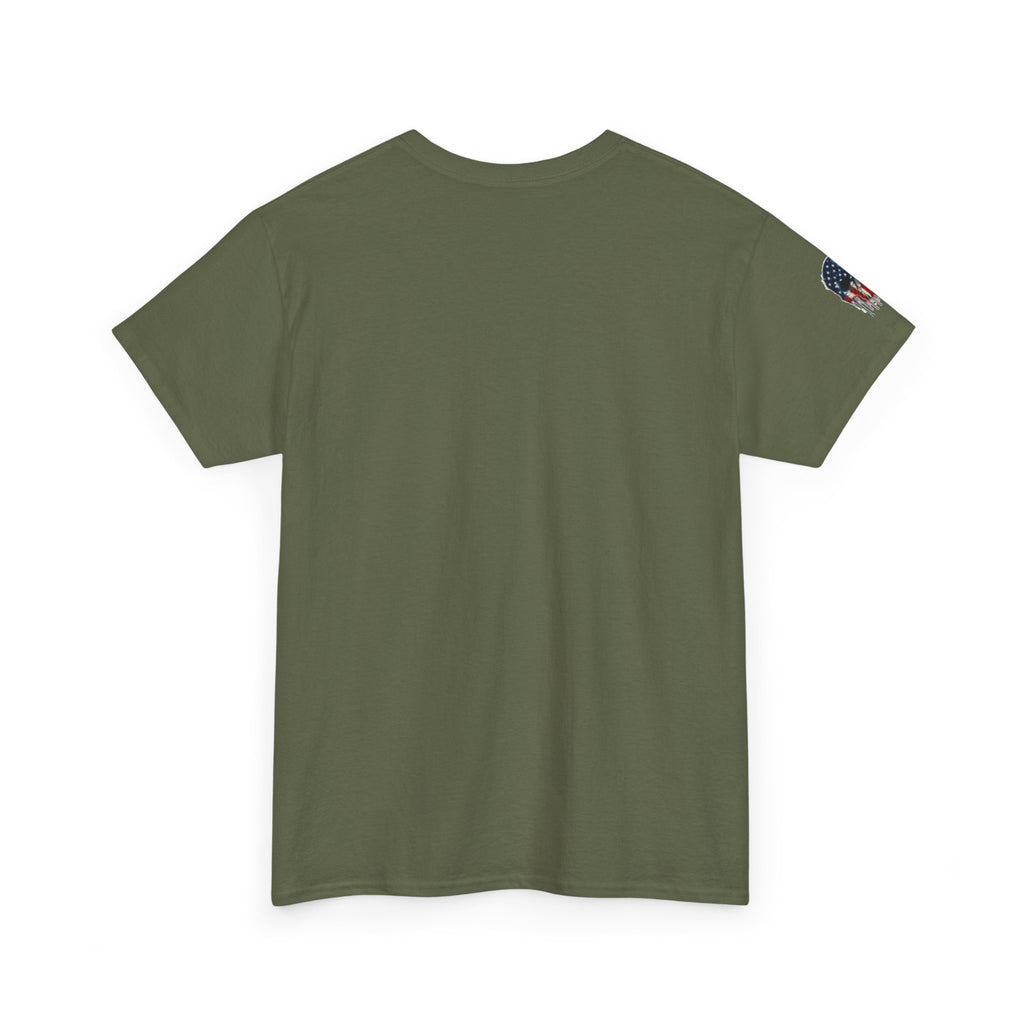 Patriotic Cowboy Skull T-Shirt — "Warrior Coffee" Graphic Tee