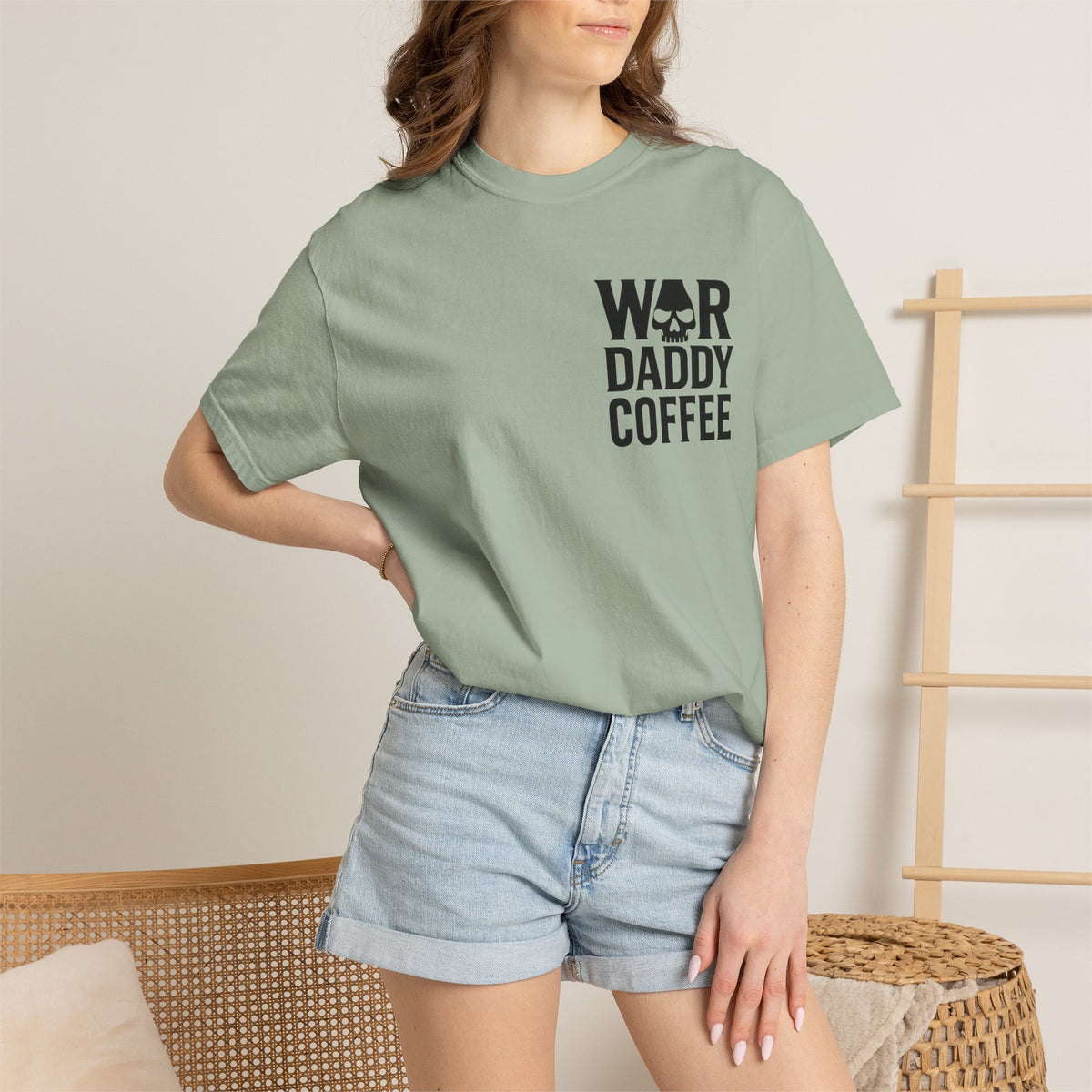War Daddy Coffee T-Shirt — Military Skull Coffee Tee