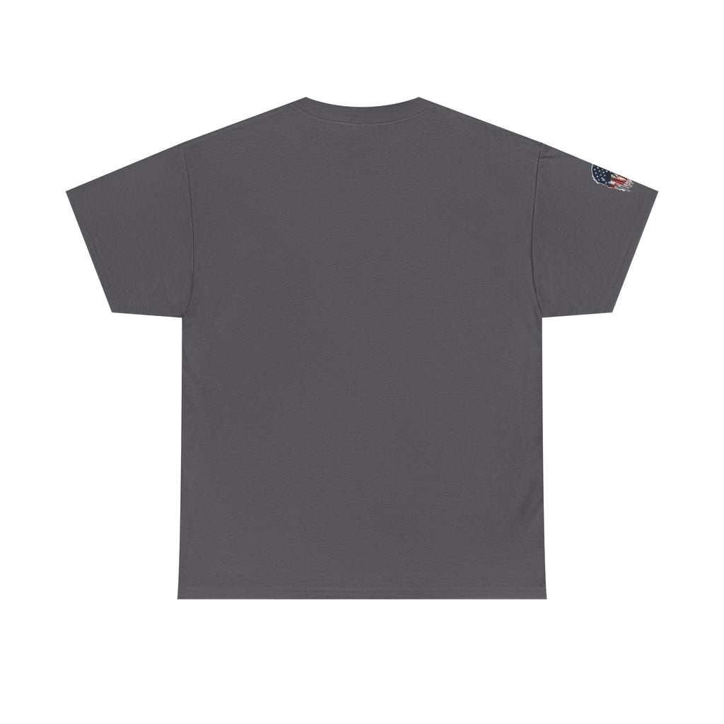 Patriotic Cowboy Skull T-Shirt — "Warrior Coffee" Graphic Tee