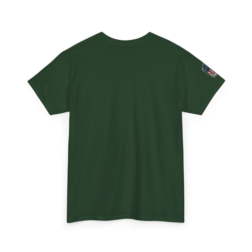 Patriotic Cowboy Skull T-Shirt — "Warrior Coffee" Graphic Tee