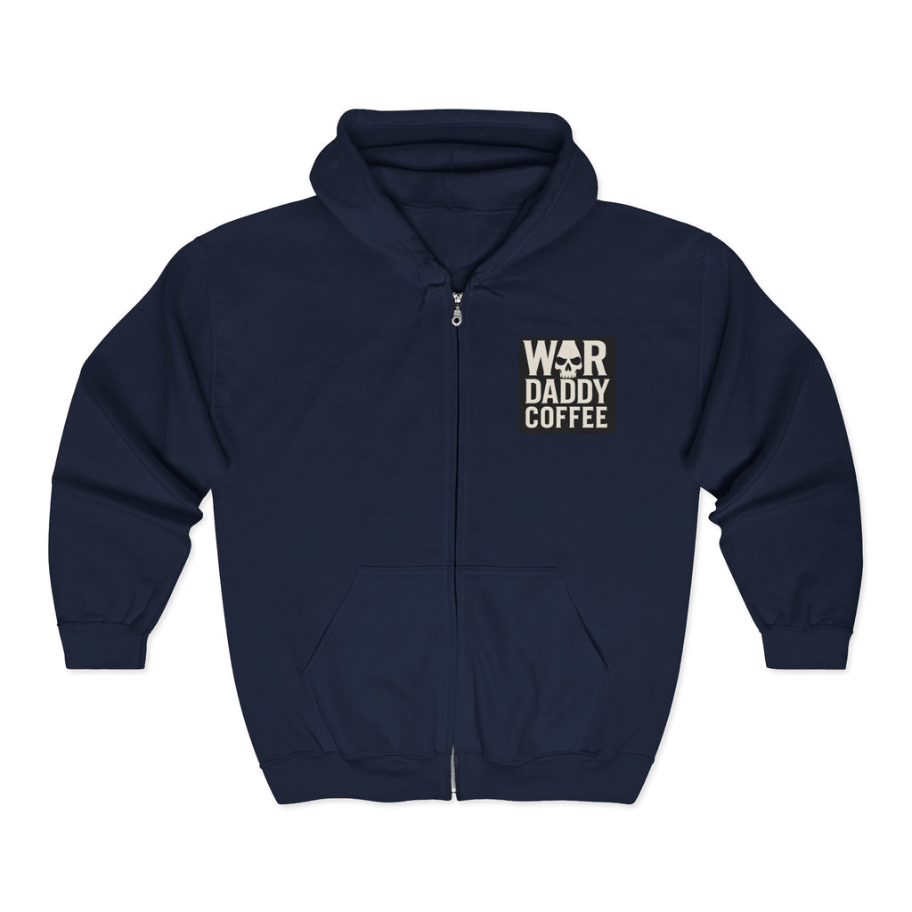 War Daddy Coffee Zip Hoodie — Patriotic Military Coffee Lover Full‑Zip Sweatshirt