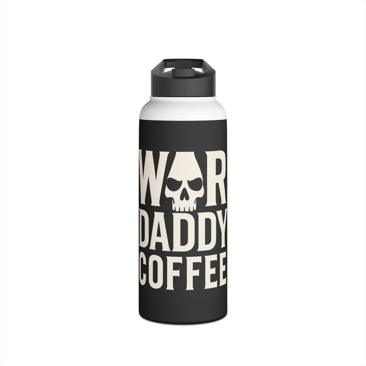 War Daddy Coffee Stainless Steel Water Bottle – Insulated Travel Flask with Skull Design