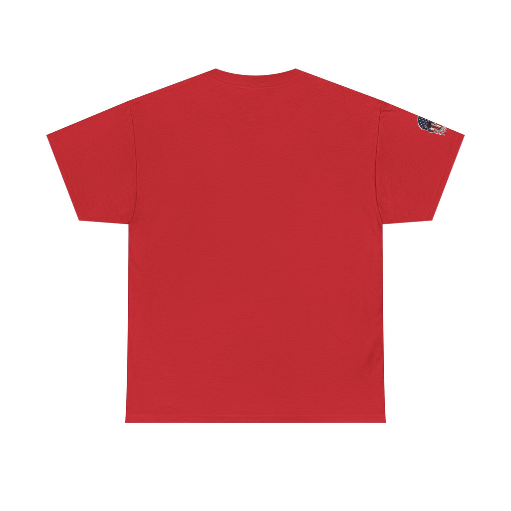 Patriotic Cowboy Skull T-Shirt — "Warrior Coffee" Graphic Tee