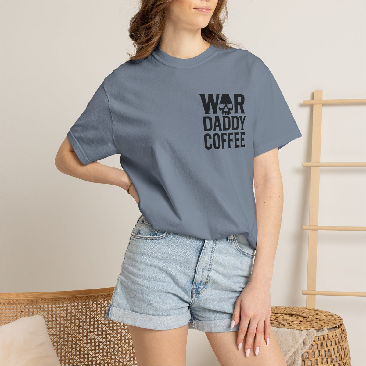War Daddy Coffee T-Shirt — Military Skull Coffee Tee