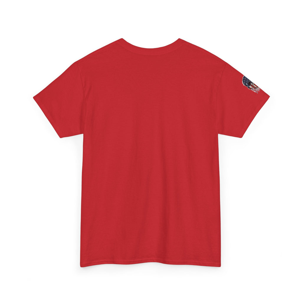 Patriotic Cowboy Skull T-Shirt — "Warrior Coffee" Graphic Tee