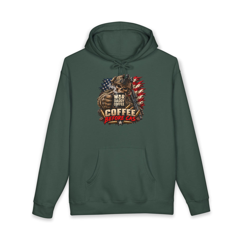 Hoodie - Patriotic 'War Daddy Needs Coffee Before I Can' Graphic Hoodie
