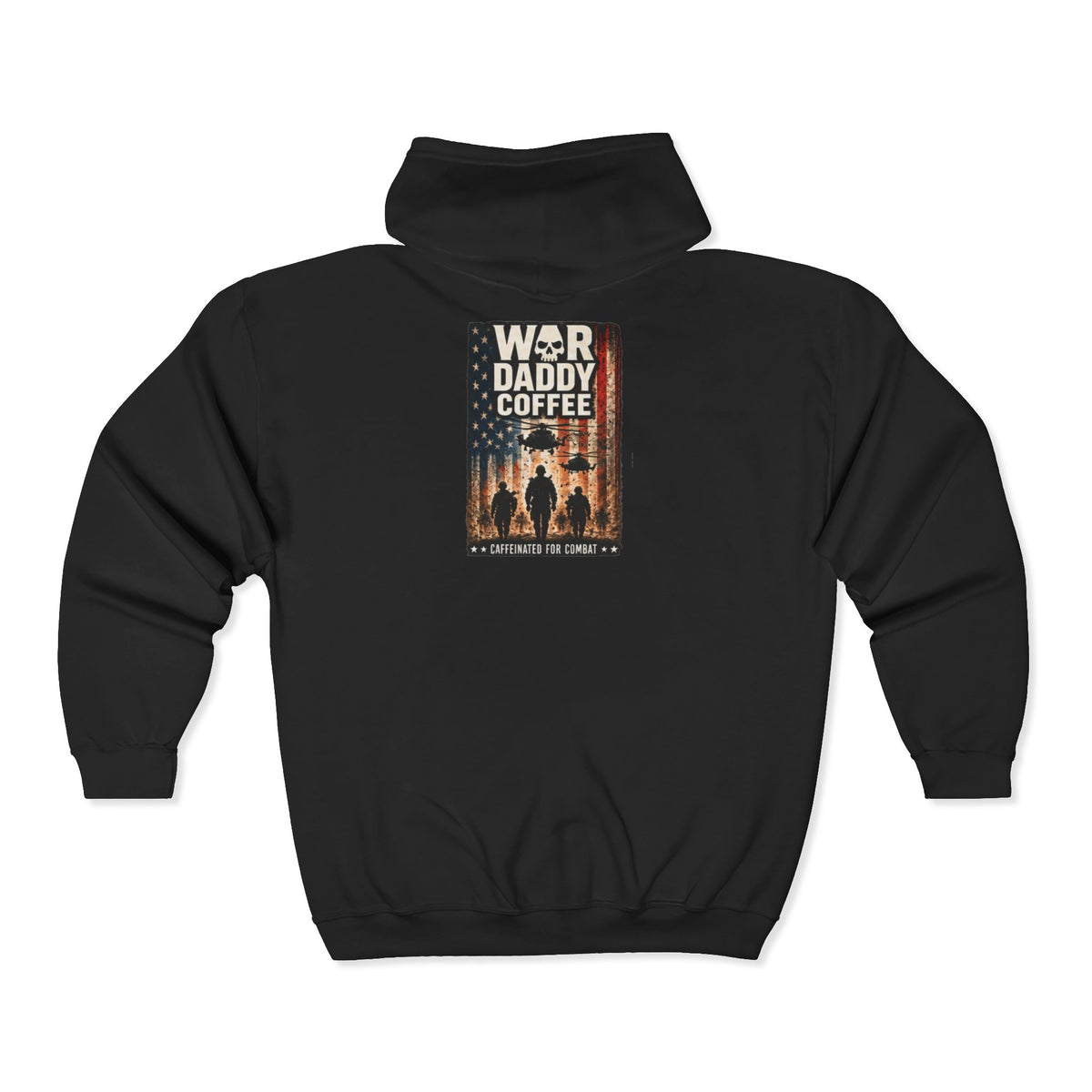 War Daddy Coffee Zip Hoodie — Patriotic Military Coffee Lover Full‑Zip Sweatshirt