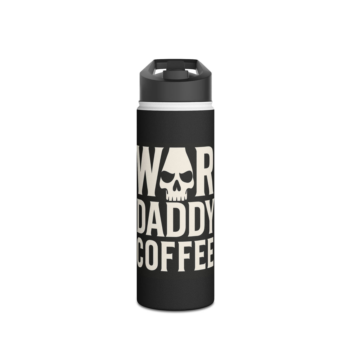 War Daddy Coffee Stainless Steel Water Bottle – Insulated Travel Flask with Skull Design
