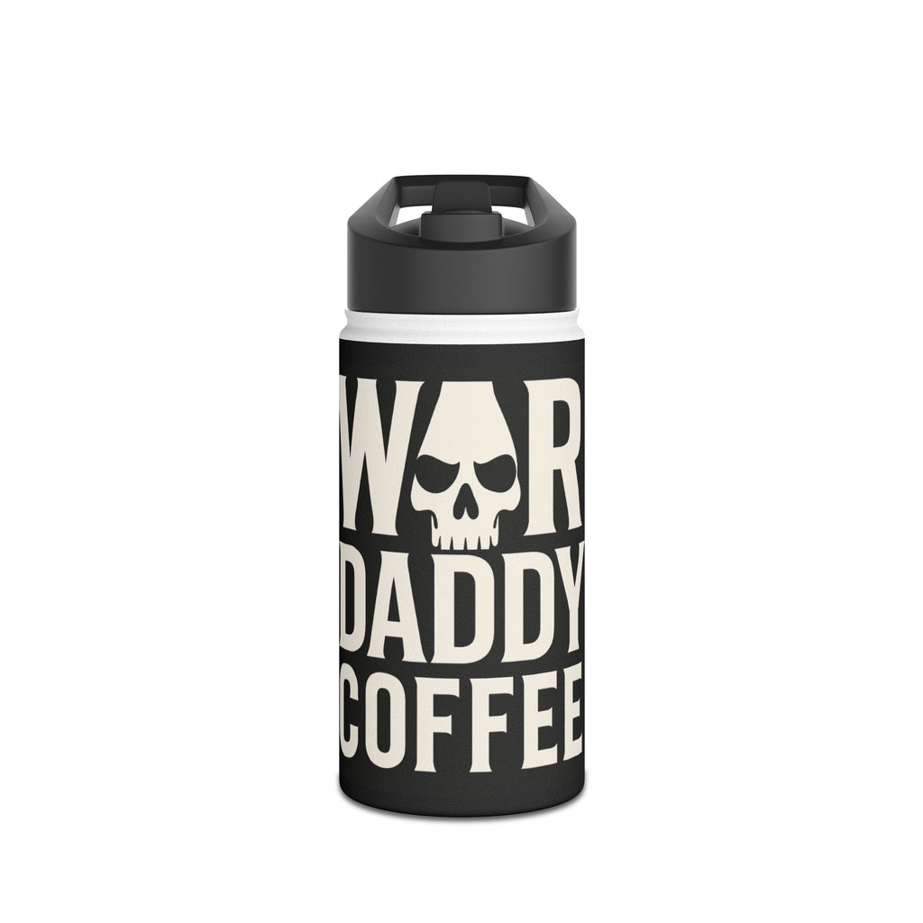 War Daddy Coffee Stainless Steel Water Bottle – Insulated Travel Flask with Skull Design