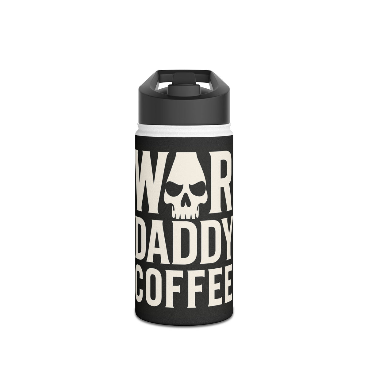 War Daddy Coffee Stainless Steel Water Bottle – Insulated Travel Flask with Skull Design