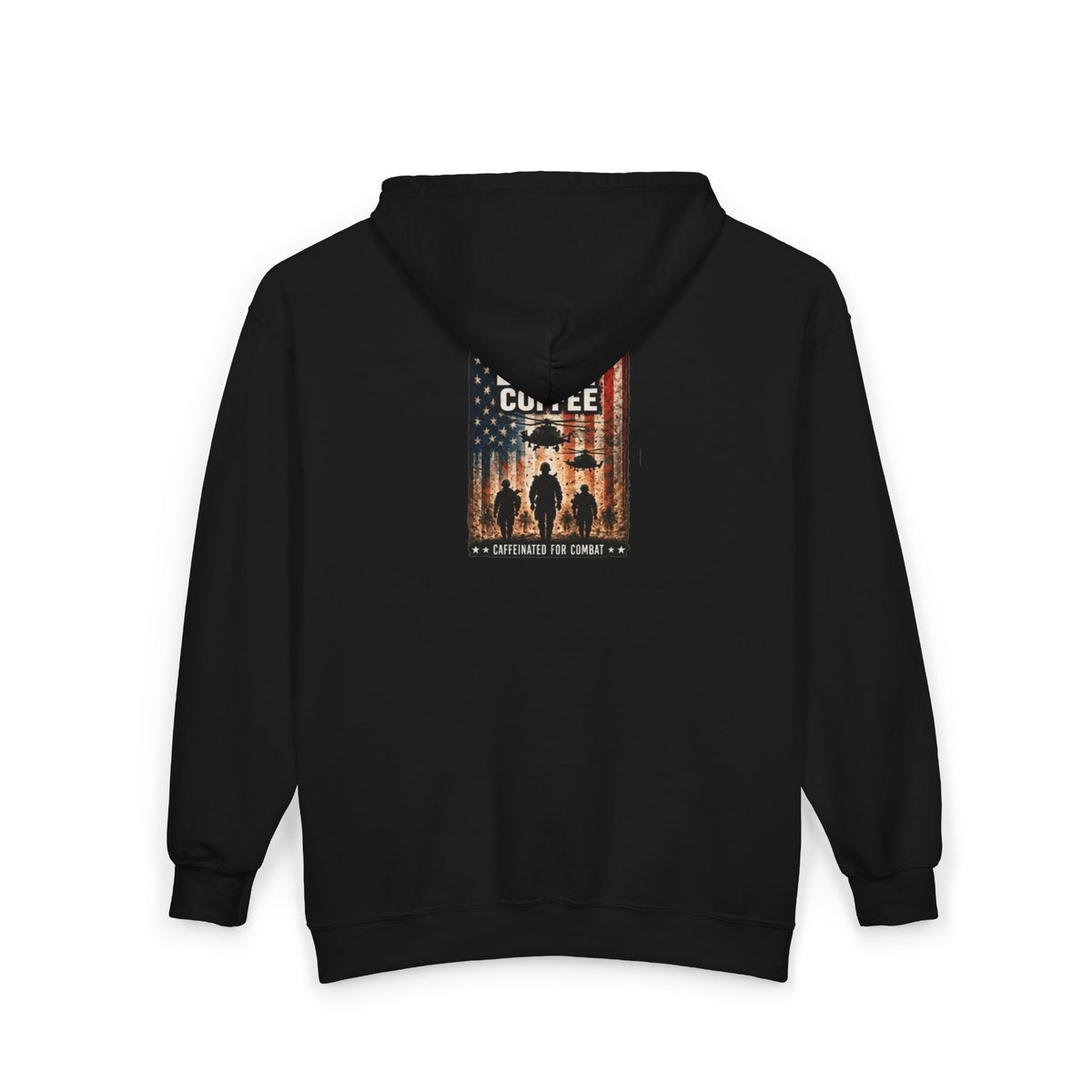 War Daddy Coffee Zip Hoodie — Patriotic Military Coffee Lover Full‑Zip Sweatshirt
