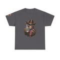 Patriotic Cowboy Skull T-Shirt — "Warrior Coffee" Graphic Tee