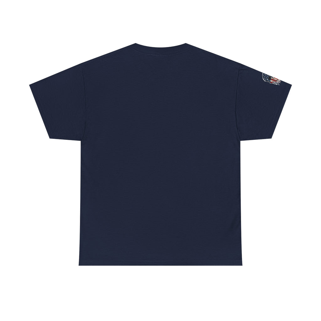 Patriotic Cowboy Skull T-Shirt — "Warrior Coffee" Graphic Tee