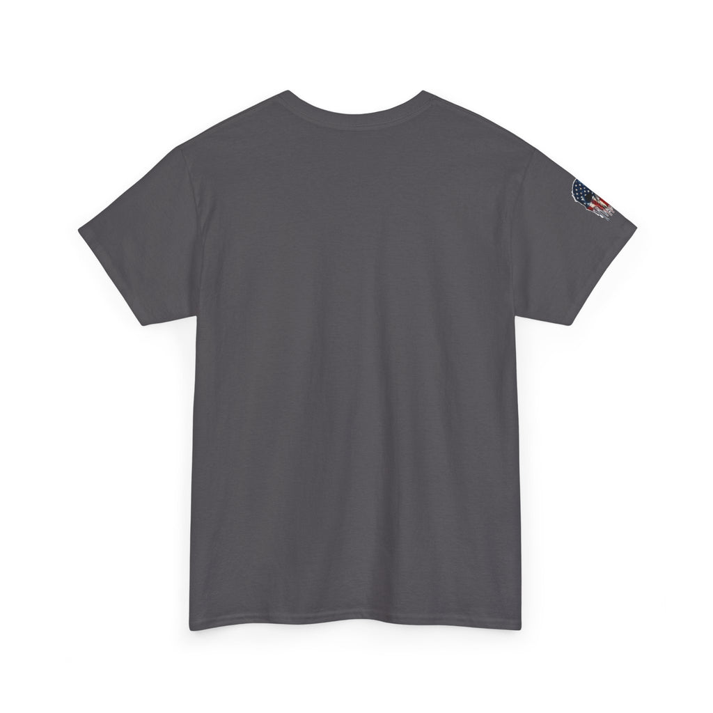 Patriotic Cowboy Skull T-Shirt — "Warrior Coffee" Graphic Tee