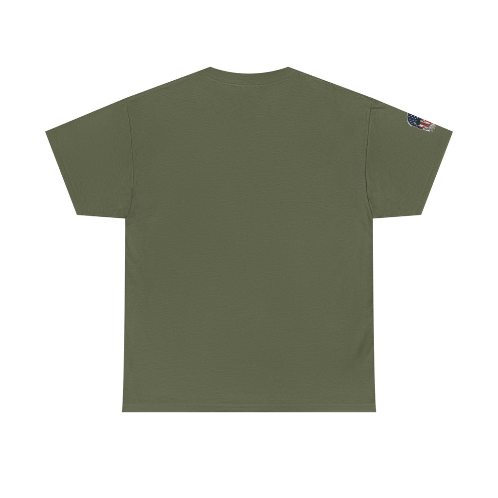 Patriotic Cowboy Skull T-Shirt — "Warrior Coffee" Graphic Tee