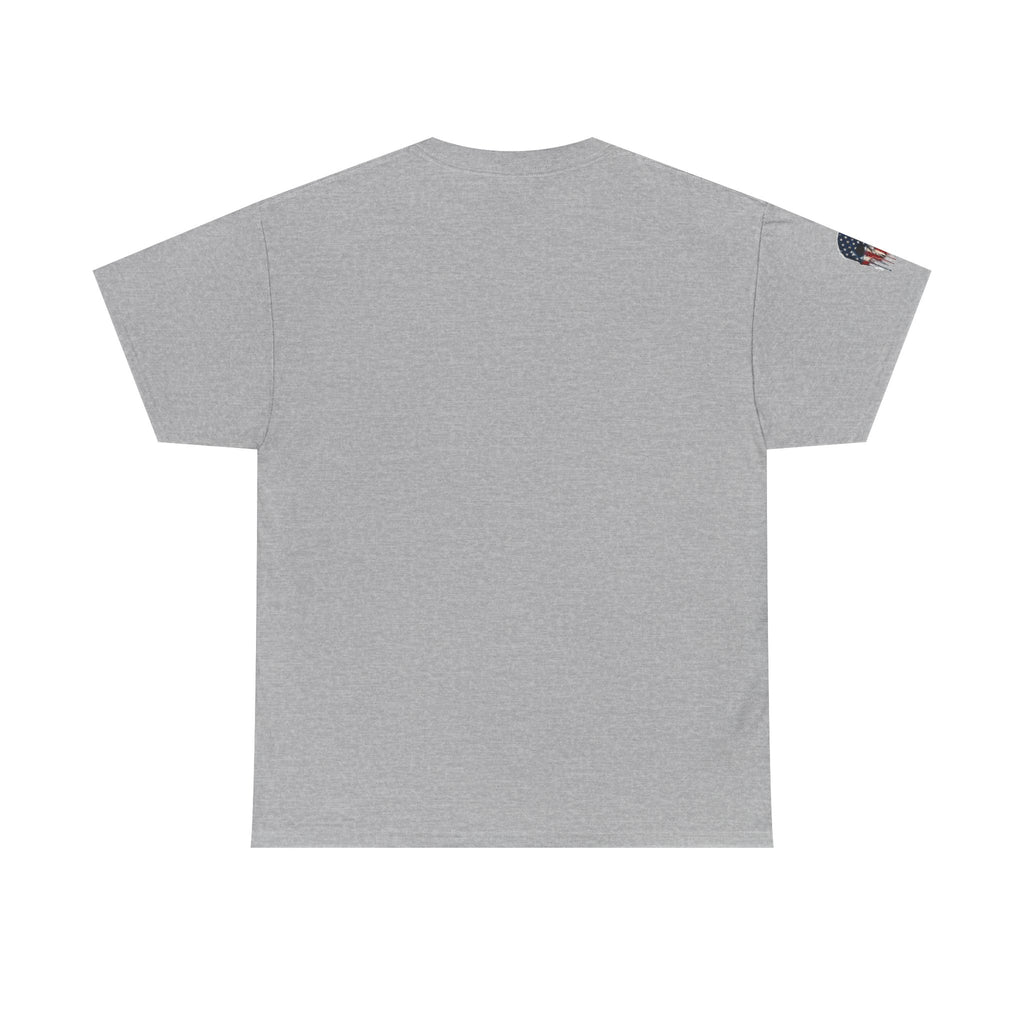 Patriotic Cowboy Skull T-Shirt — "Warrior Coffee" Graphic Tee