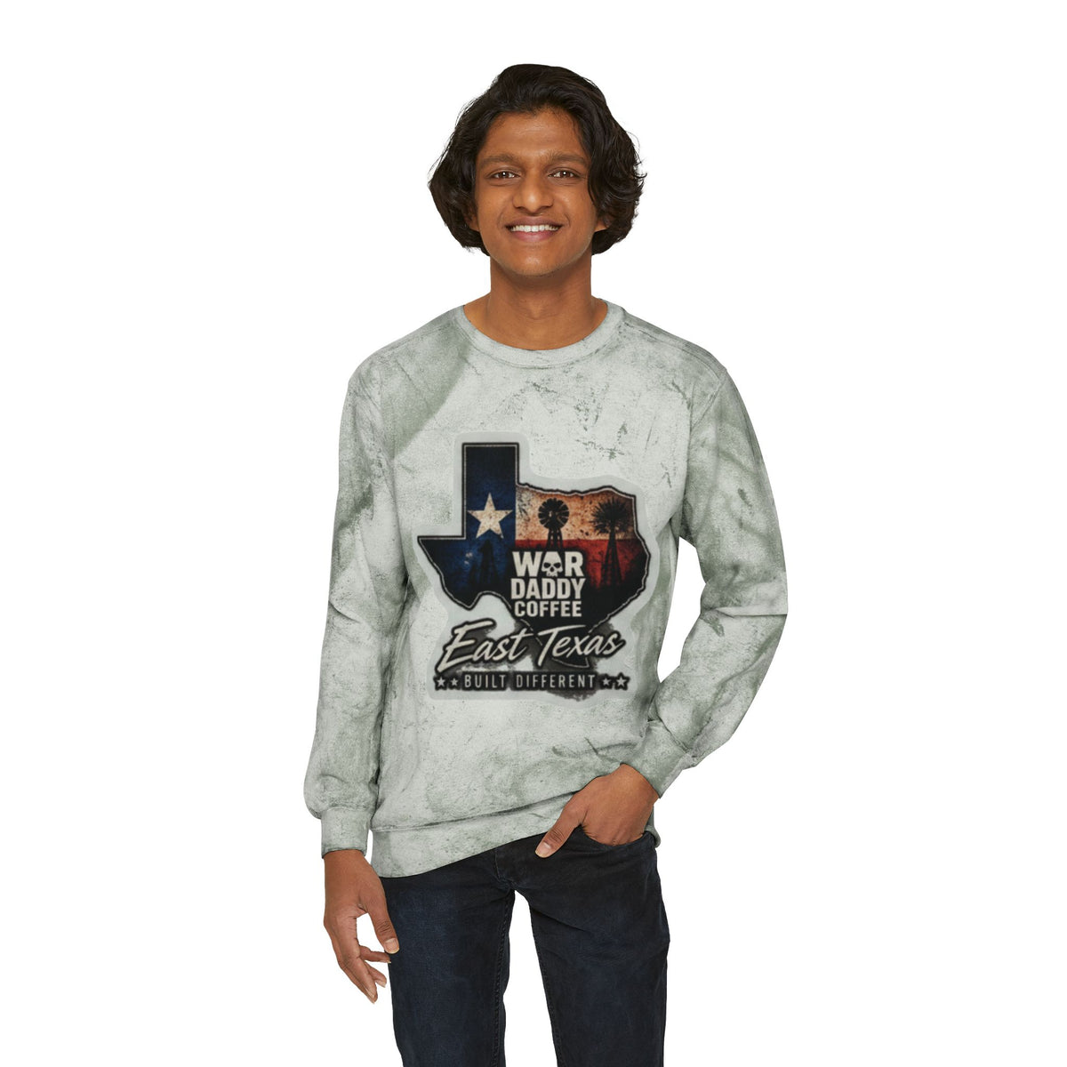 East Texas Flag Crewneck Sweatshirt – WBR Daddy Coffee Logo Color Blast