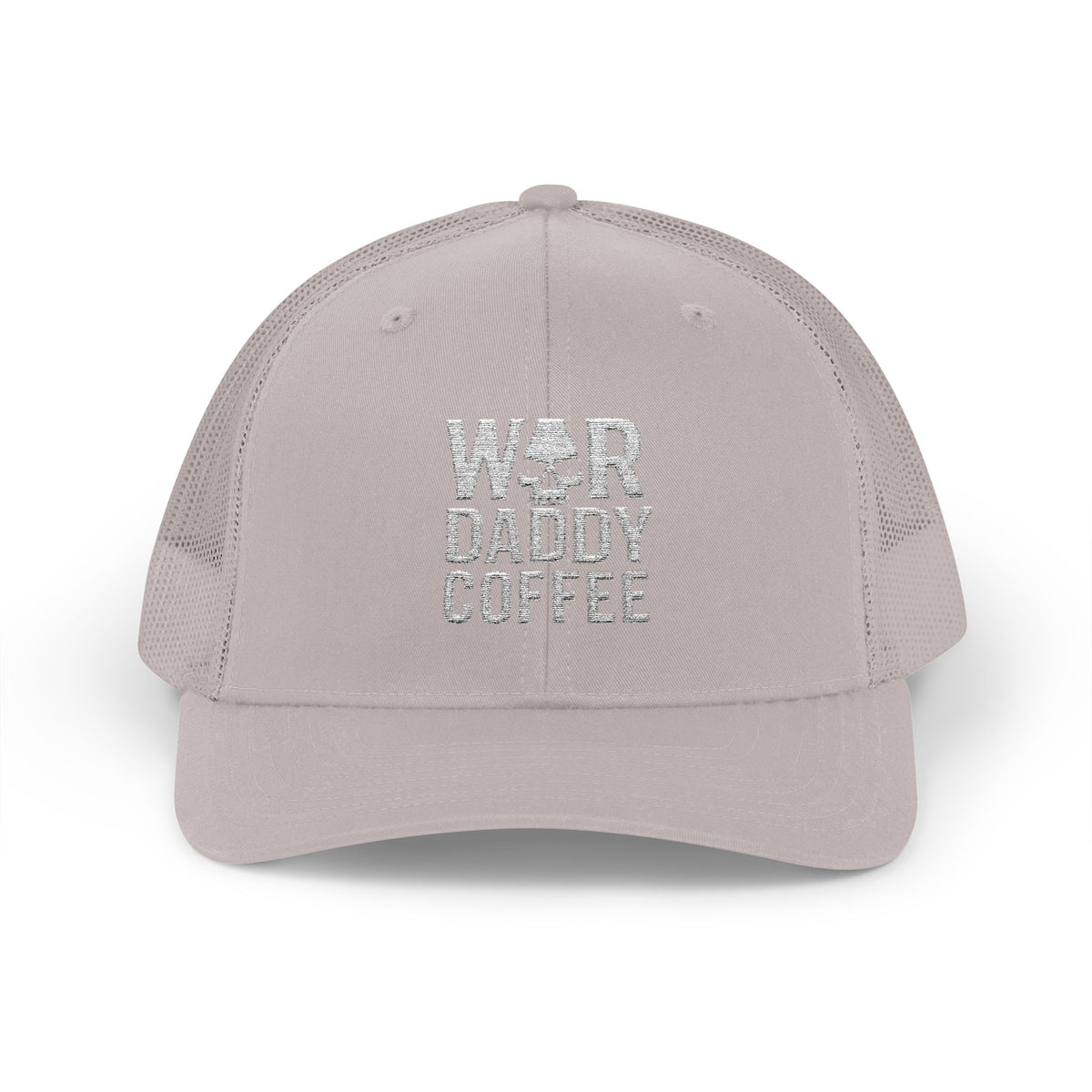 War, Daddy, Coffee Trucker Hat - Vintage Military Skull Snapback Cap