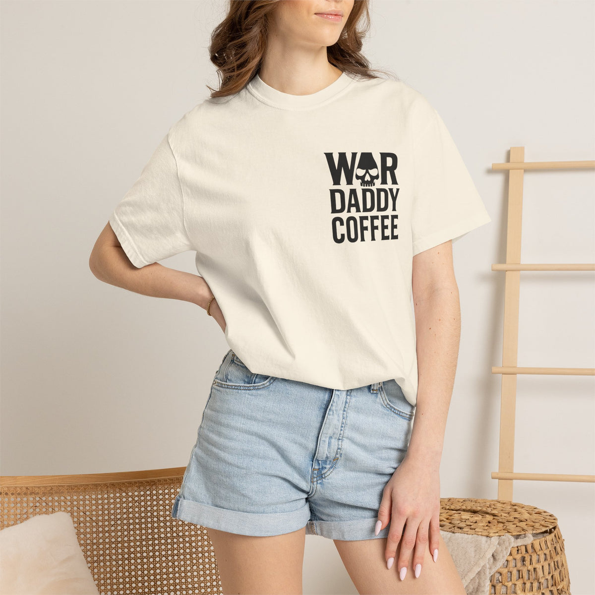 War Daddy Coffee T-Shirt — Military Skull Coffee Tee