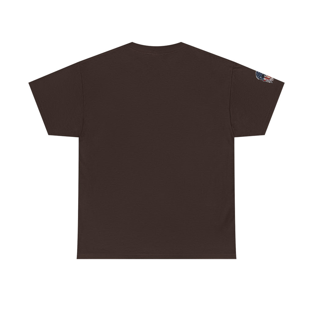Patriotic Cowboy Skull T-Shirt — "Warrior Coffee" Graphic Tee