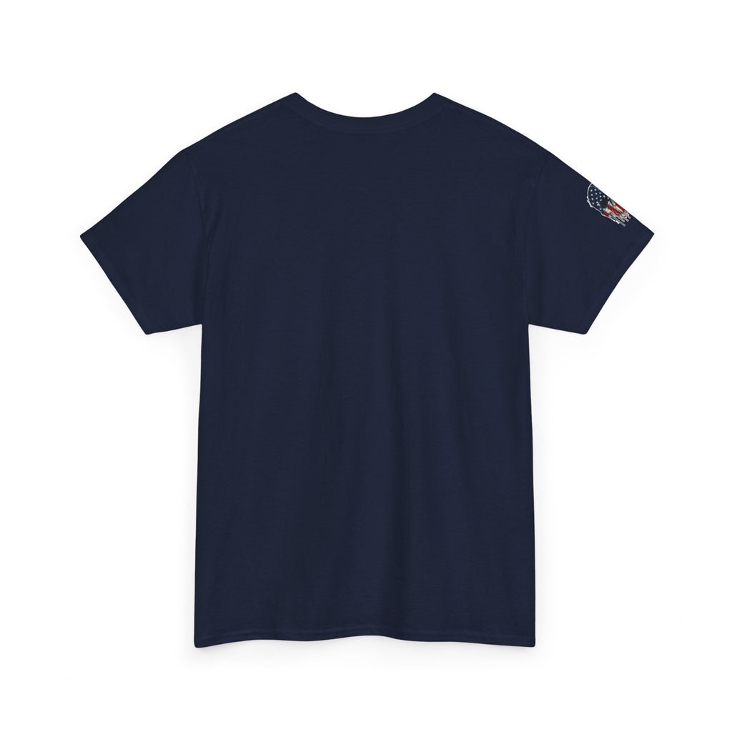 Patriotic Cowboy Skull T-Shirt — "Warrior Coffee" Graphic Tee