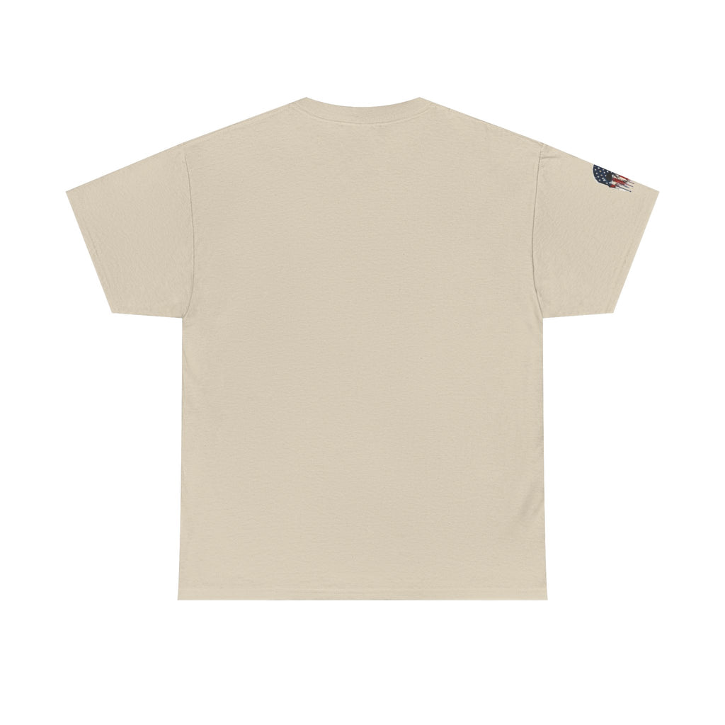 Patriotic Cowboy Skull T-Shirt — "Warrior Coffee" Graphic Tee