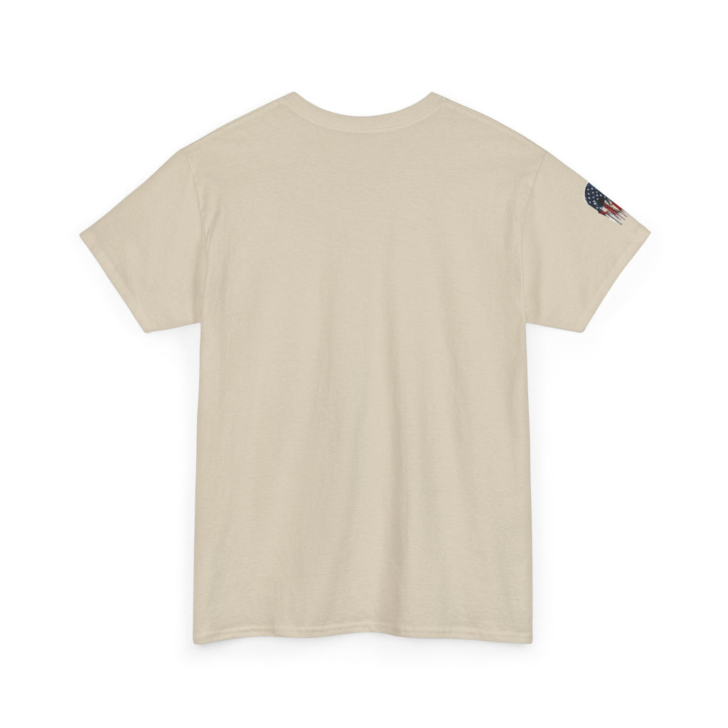 Patriotic Cowboy Skull T-Shirt — "Warrior Coffee" Graphic Tee